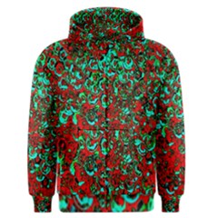 Red Turquoise Abstract Background Men s Zipper Hoodie