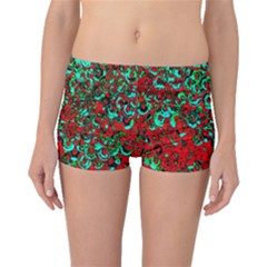 Red Turquoise Abstract Background Boyleg Bikini Bottoms