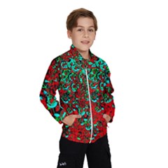 Red Turquoise Abstract Background Wind Breaker (kids)