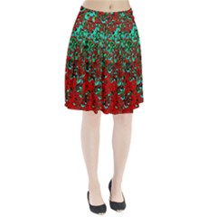 Red Turquoise Abstract Background Pleated Skirt by Nexatart