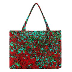 Red Turquoise Abstract Background Medium Tote Bag