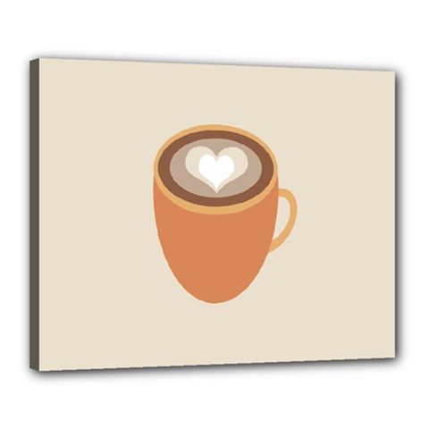 Artin Coffee Chocolate Brown Heart Love Canvas 20  X 16 