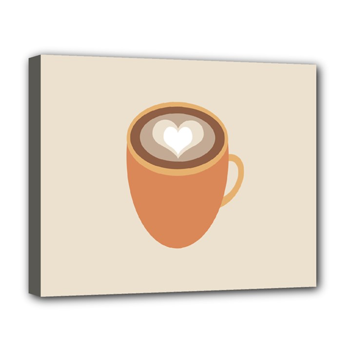 Artin Coffee Chocolate Brown Heart Love Deluxe Canvas 20  x 16  