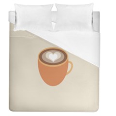 Artin Coffee Chocolate Brown Heart Love Duvet Cover (queen Size) by Mariart