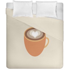 Artin Coffee Chocolate Brown Heart Love Duvet Cover Double Side (california King Size) by Mariart