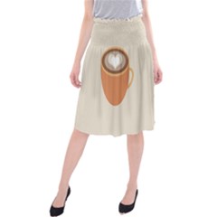 Artin Coffee Chocolate Brown Heart Love Midi Beach Skirt by Mariart