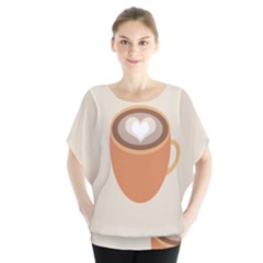 Artin Coffee Chocolate Brown Heart Love Blouse