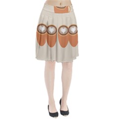 Artin Coffee Chocolate Brown Heart Love Pleated Skirt by Mariart