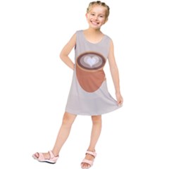 Artin Coffee Chocolate Brown Heart Love Kids  Tunic Dress by Mariart