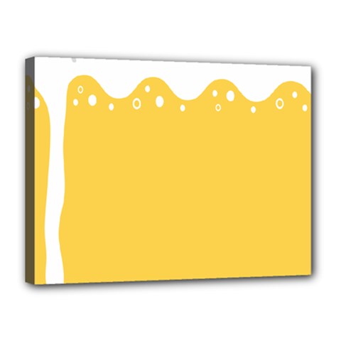 Beer Foam Yellow White Canvas 16  X 12  by Mariart