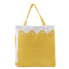 Beer Foam Yellow White Grocery Tote Bag by Mariart