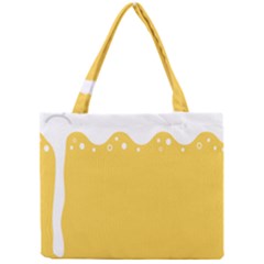 Beer Foam Yellow White Mini Tote Bag by Mariart