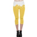 Beer Foam Yellow White Capri Leggings  View1