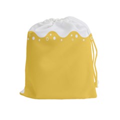 Beer Foam Yellow White Drawstring Pouches (extra Large) by Mariart