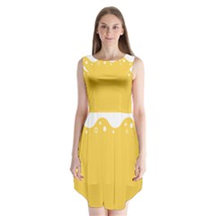 Beer Foam Yellow White Sleeveless Chiffon Dress  