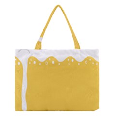 Beer Foam Yellow White Medium Tote Bag by Mariart