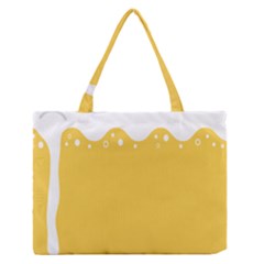 Beer Foam Yellow White Medium Zipper Tote Bag by Mariart