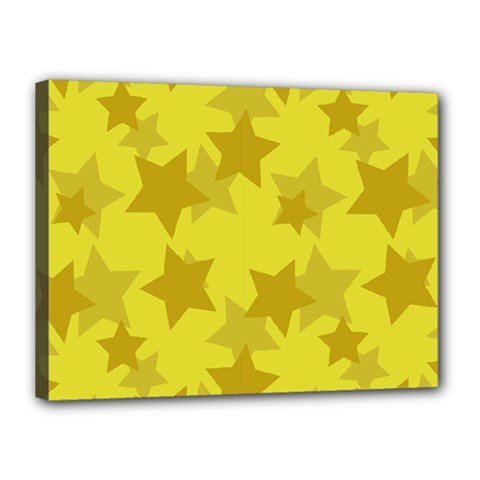 Yellow Star Canvas 16  X 12  by Mariart