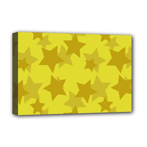 Yellow Star Deluxe Canvas 18  X 12   by Mariart