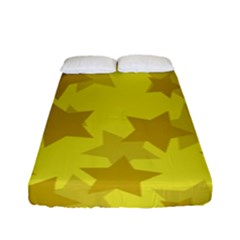 Yellow Star Fitted Sheet (full/ Double Size) by Mariart