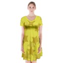 Yellow Star Short Sleeve V-neck Flare Dress View1