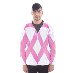 Breast Cancer Ribbon Pink Hooded Wind Breaker (men) by Mariart