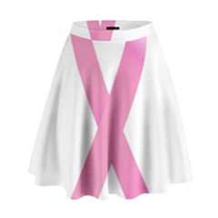 Breast Cancer Ribbon Pink High Waist Skirt by Mariart