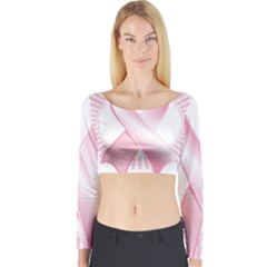 Breast Cancer Ribbon Pink Girl Women Long Sleeve Crop Top by Mariart