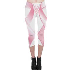 Breast Cancer Ribbon Pink Girl Women Capri Leggings  by Mariart