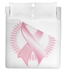 Breast Cancer Ribbon Pink Girl Women Duvet Cover (queen Size) by Mariart