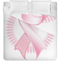 Breast Cancer Ribbon Pink Girl Women Duvet Cover Double Side (king Size) by Mariart