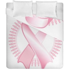 Breast Cancer Ribbon Pink Girl Women Duvet Cover Double Side (california King Size) by Mariart