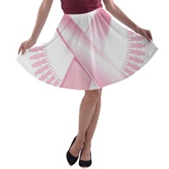 Breast Cancer Ribbon Pink Girl Women A-line Skater Skirt by Mariart