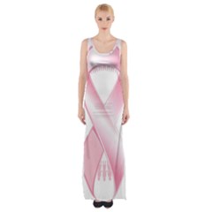 Breast Cancer Ribbon Pink Girl Women Maxi Thigh Split Dress by Mariart