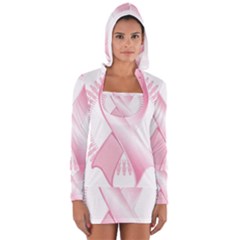 Breast Cancer Ribbon Pink Girl Women Women s Long Sleeve Hooded T-shirt by Mariart