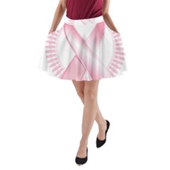 Breast Cancer Ribbon Pink Girl Women A-line Pocket Skirt by Mariart