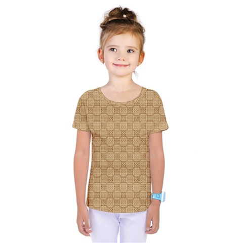 Chess Dark Wood Seamless Kids  One Piece Tee by Mariart