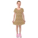 Chess Dark Wood Seamless Kids  Short Sleeve Velvet Dress View1