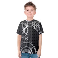 Chain Iron Polka Dot Black Silver Kids  Cotton Tee