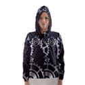 Chain Iron Polka Dot Black Silver Hooded Wind Breaker (Women) View1