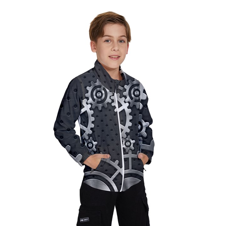 Chain Iron Polka Dot Black Silver Wind Breaker (Kids)