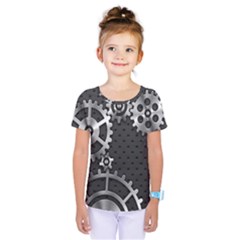 Chain Iron Polka Dot Black Silver Kids  One Piece Tee