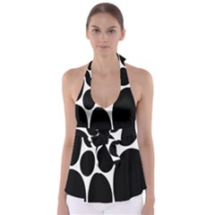 Dalmatian Black Spot Stone Babydoll Tankini Top by Mariart