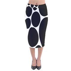 Dalmatian Black Spot Stone Velvet Midi Pencil Skirt by Mariart