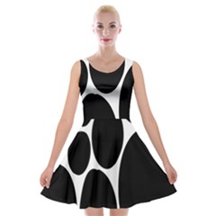 Dalmatian Black Spot Stone Velvet Skater Dress