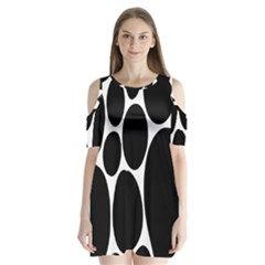 Dalmatian Black Spot Stone Shoulder Cutout Velvet  One Piece by Mariart