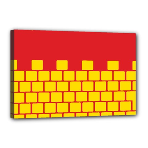 Firewall Bridge Signal Yellow Red Canvas 18  X 12  by Mariart