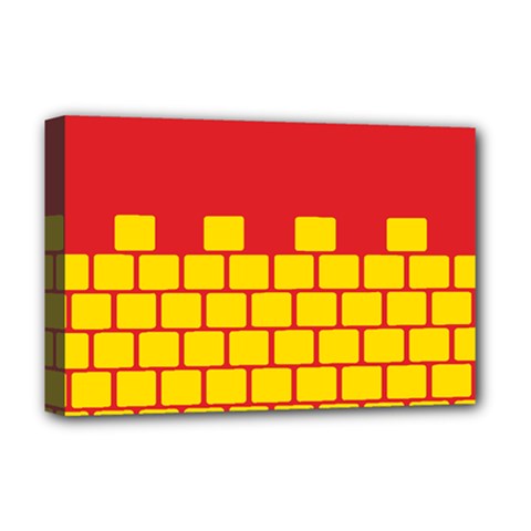 Firewall Bridge Signal Yellow Red Deluxe Canvas 18  X 12   by Mariart