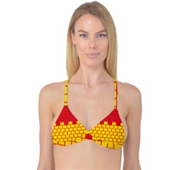 Firewall Bridge Signal Yellow Red Reversible Tri Bikini Top by Mariart