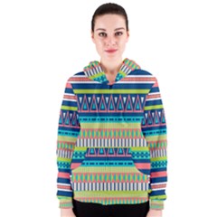 Aztec Triangle Chevron Wave Plaid Circle Color Rainbow Women s Zipper Hoodie by Mariart